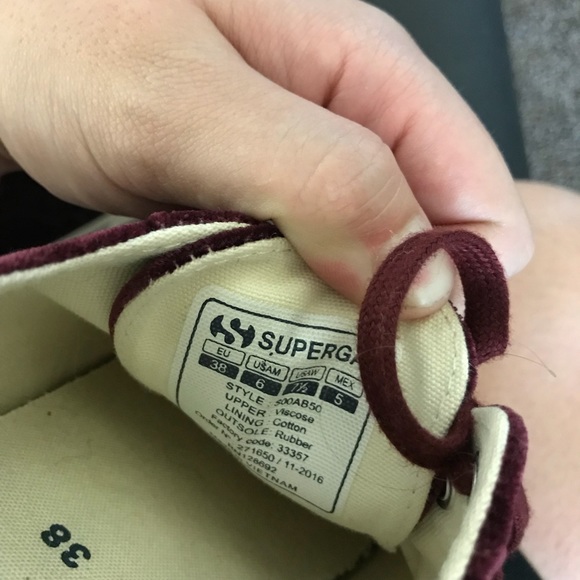 Superga maroon velvet sneakers - Picture 5 of 13